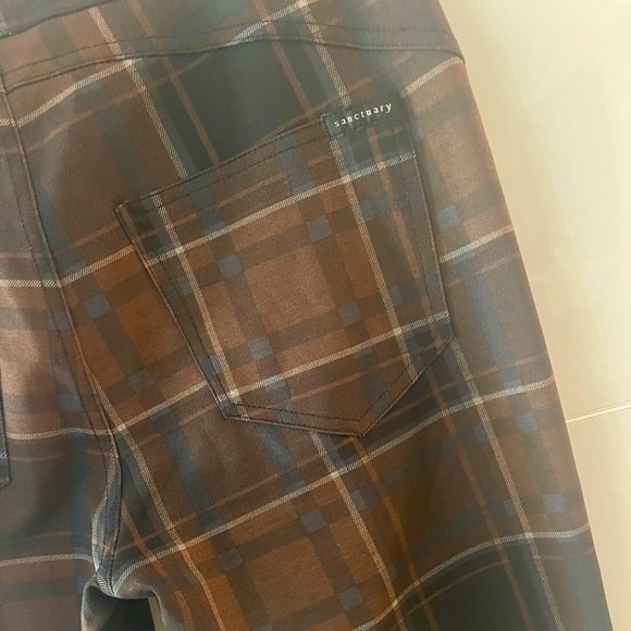 ANTHROPOLOGIE Sanctuary Plaid Runway Leggings - Brown Pattern - M - Picture 12 of 12